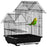 Metal Bird Cage with Stand for Parrot Cockatiel Budgie Finch Canary Food Containers Swing Ring Tray Handle Small Black 39 x 33 x 47 cm