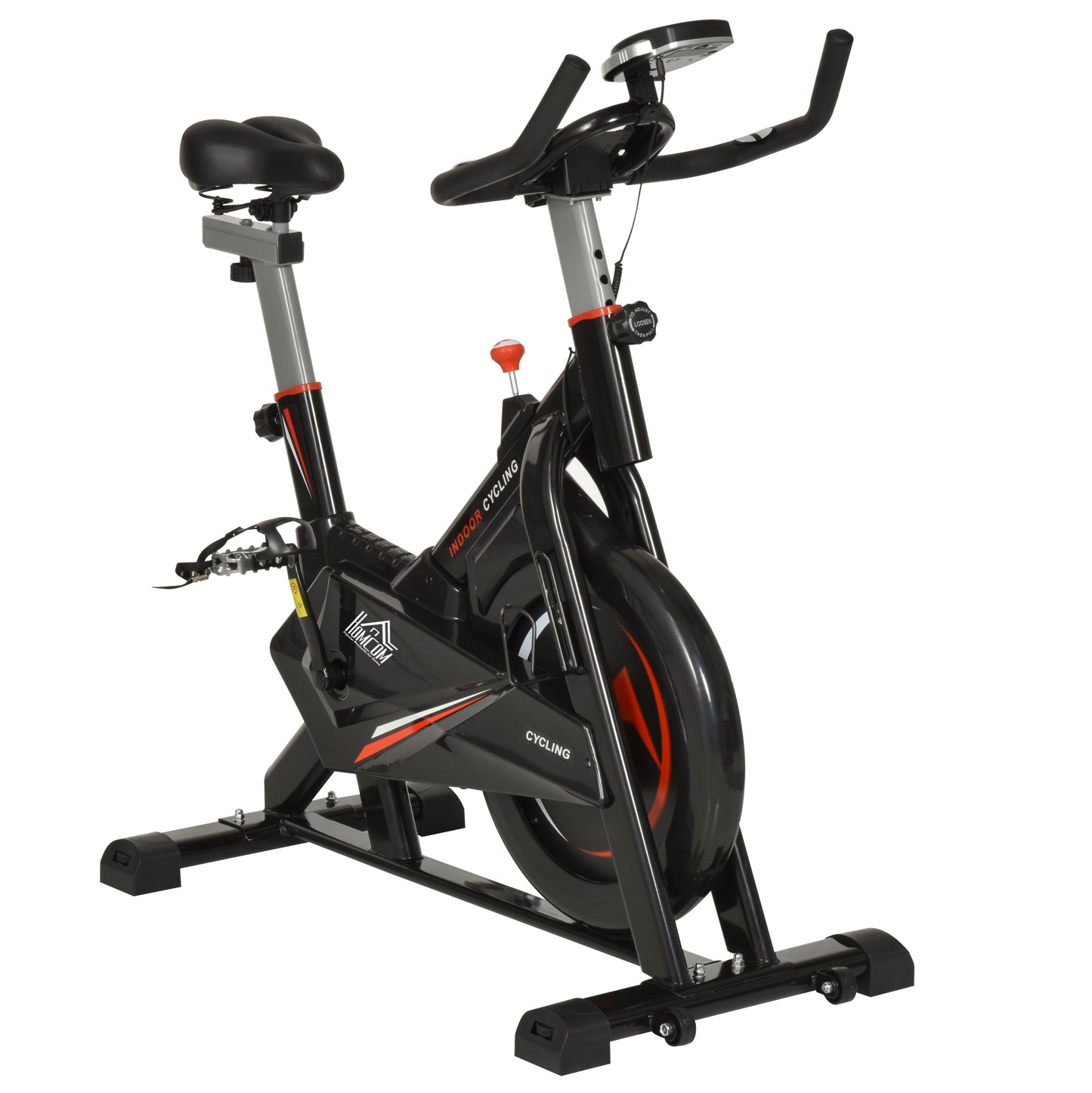 Stationary Exercise Bike, 10kg Flywheel Cycling Machine with Adjustable Resistance, LCD Monitor, Phone and Bottle Holder for Home Gym Office Cardio Workout Aerobic Training