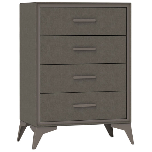 Chest of Drawers, 4 Drawer Fabric Dresser with Steel Frame for Bedroom, Living Room, Easy to Assemble, Brown