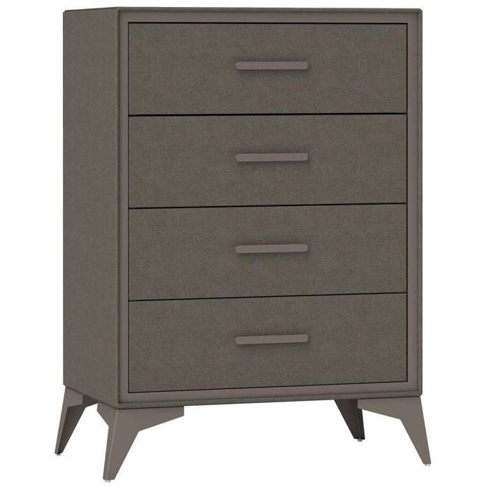 Chest of Drawers, 4 Drawer Fabric Dresser with Steel Frame for Bedroom, Living Room, Easy to Assemble, Brown