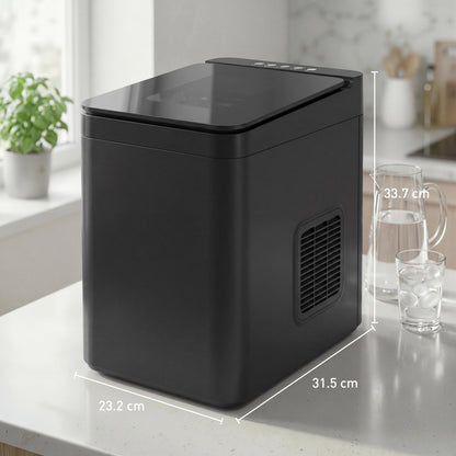 Countertop Ice Maker Machine Compact Ice Cube Maker with Scoop Black