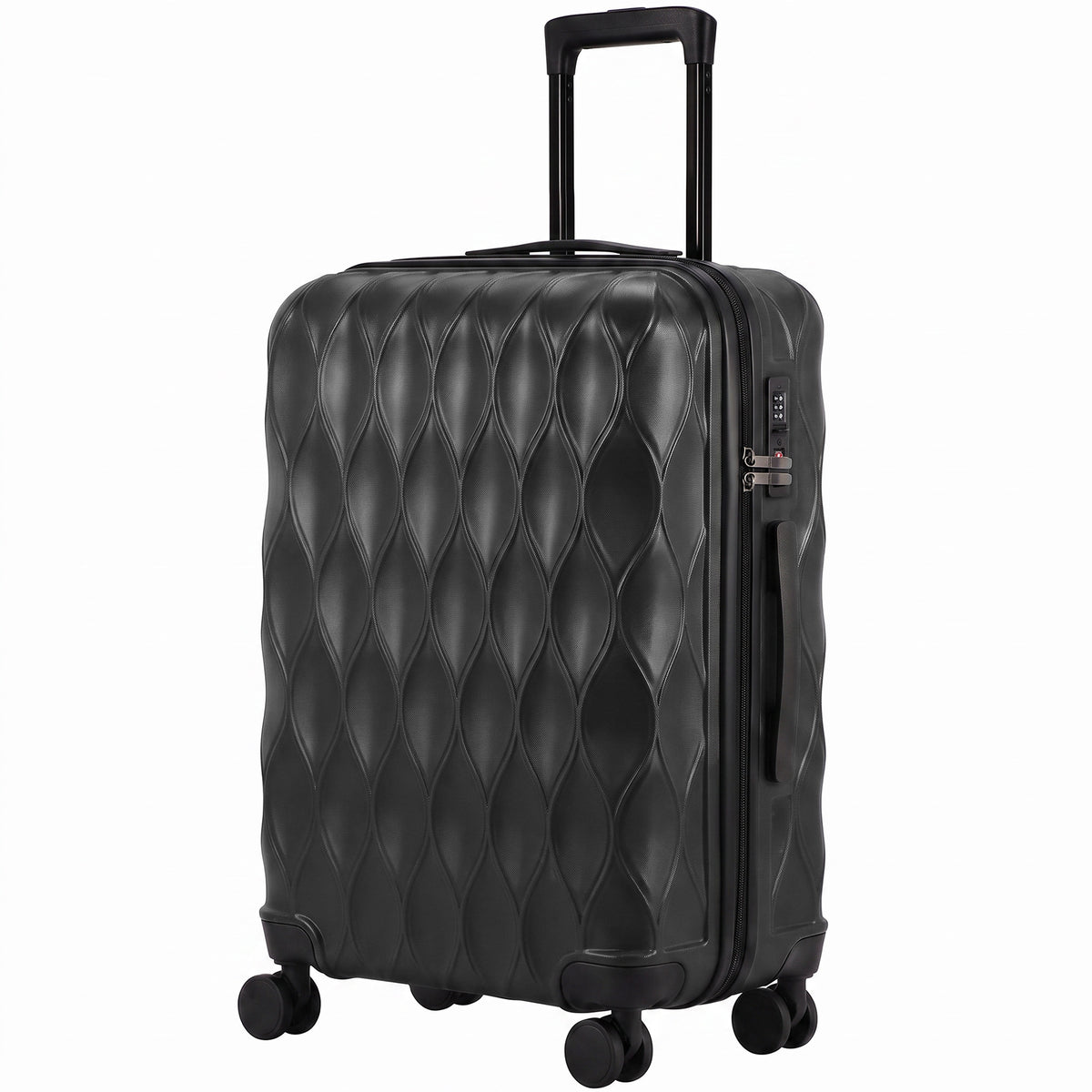 24Inch Suitcase Hard Shell Checked Luggage with TSA Lock, Black