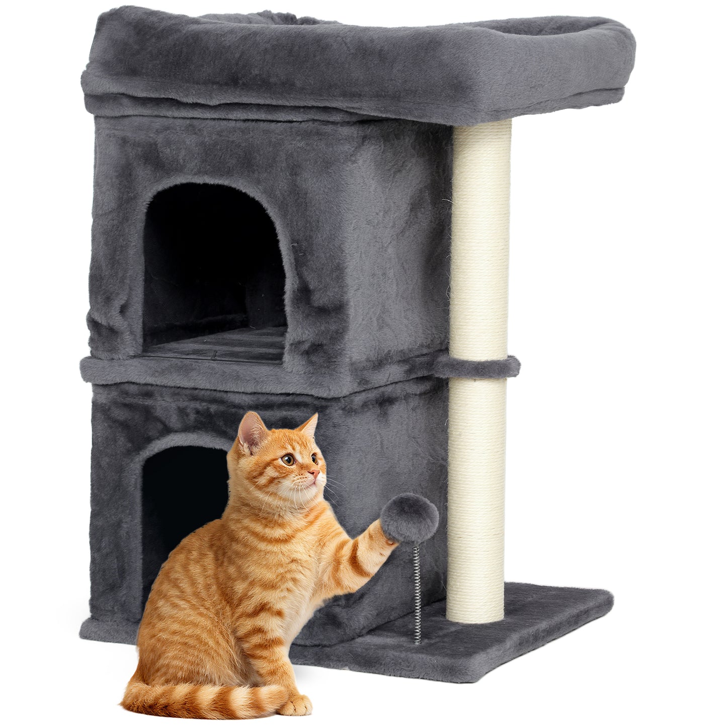 Small Cat Tree for Large Adult Cats Up to 7 KG with Large Perch 66 cm