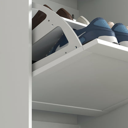 Narrow Shoe Cabinet with 3 Flip Drawers for 18 Pairs of Shoes White