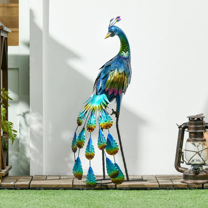 Peacock Garden Statues Sculptures for Decorations and Gifts, Steel