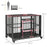 43" Heavy Duty Dog Crate, Foldable Dog Cage, with Openable Top, Locks, Removable Tray, Wheels - Black