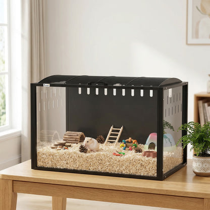 Hamster Cage Steel Acrylic Rat Cage with Openable Top