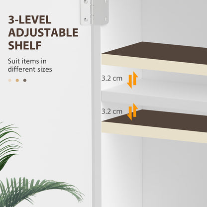 Bathroom Wall Cabinet, Wall Cupboard with Adjustable Shelf, White