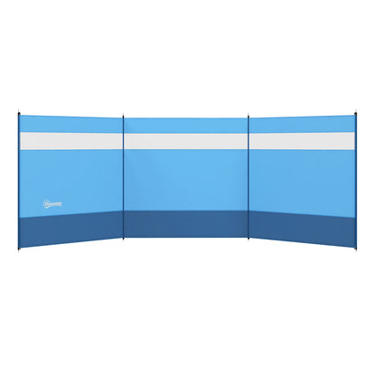 Beach/Camping Windbreaks with Clear Windows and Carry Bag, 440 x 140cm, Blue