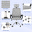 Ergonomic Office Chair, Mesh Desk Chair with Rotatable Headrest, Lumbar Back Support, Armrest, Grey