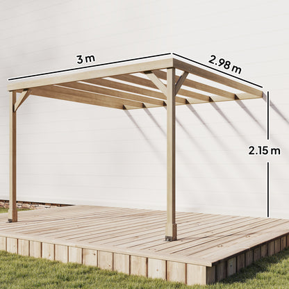 Lean-To Wooden Pergola Kit, Grape Trellis with Stable Structure