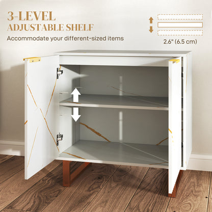 Sideboard, Buffet Cabinet with 2 Doors and Adjustable Shelves, White