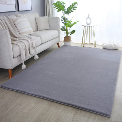 Plushtale Washable Plain Living Room Super Soft Poly Cotton Area Rug - 7 Colours Available