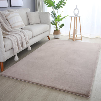 Plushtale Washable Plain Living Room Super Soft Poly Cotton Area Rug - 7 Colours Available