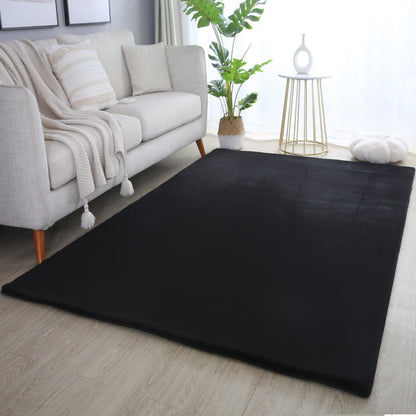 Plushtale Washable Plain Living Room Super Soft Poly Cotton Area Rug - 7 Colours Available