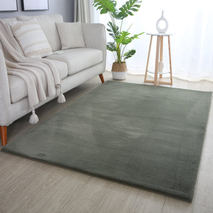 Plushtale Washable Plain Living Room Super Soft Poly Cotton Area Rug - 7 Colours Available