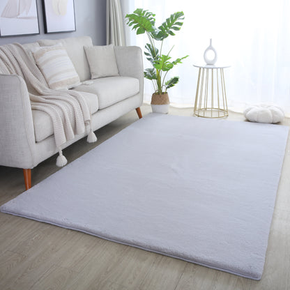 Plushtale Washable Plain Living Room Super Soft Poly Cotton Area Rug - 7 Colours Available