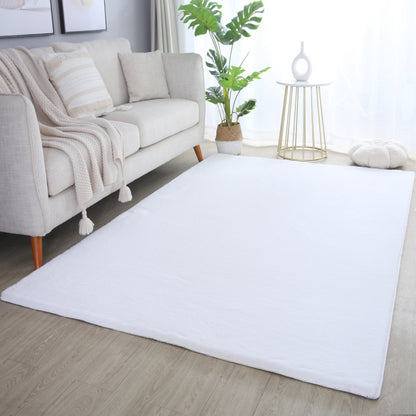 Plushtale Washable Plain Living Room Super Soft Poly Cotton Area Rug - 7 Colours Available