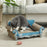 2 in 1 Cat Scratcher, Cardboard Cat Scratching Board with Catnip, Cat Scratch Pad for Indoor Cats, 30.5 x 55 x 31.5cm, Light Blue