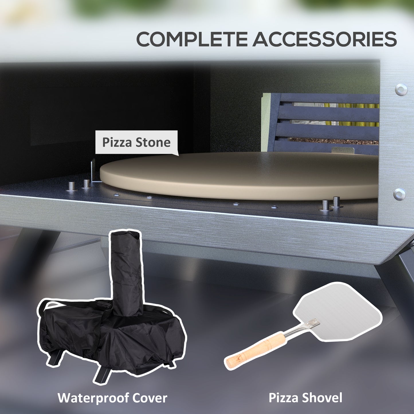 Warehouse Clearance Sale -  Portable Wood Pellet Pizza Oven with 12" / 30cm Rotating Pizza Stone, Peel and Cover, Wood Fired Pizza Maker with Thermometer