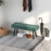 End of Bed Bench with X-Shape Design and Steel Legs, Upholstered Hallway Bench for Bedroom, Green