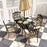 5 Pieces Cast Aluminium Garden Dining Set with Parasol Hole, Bronze