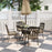 5 Pieces Cast Aluminium Garden Dining Set with Parasol Hole, Bronze