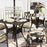 5 Pieces Cast Aluminium Garden Dining Set with Parasol Hole, Bronze