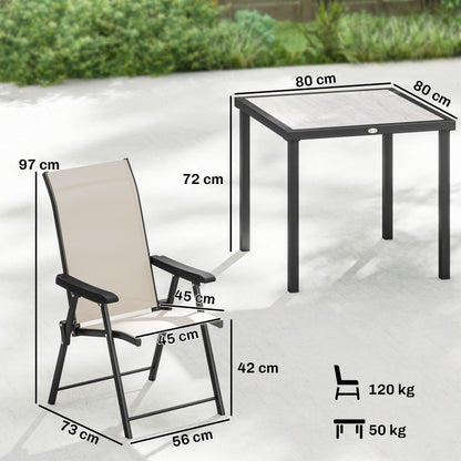 5 Pieces Outdoor Dining Set, Garden Dining Set for 4, Brown