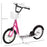 Kids Kick Scooter Teen Ride On Children Scooter with Adjustable Handlebar 2 Brakes Basket Cupholder Mudguard 16" Inflatable Rubber Tyres Pink