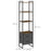 Industrial Bookcase 4-Tier Storage Shelf with 2 Fabric Drawers and Metal Frame for Living Room, Bedroom, Rustic Brown