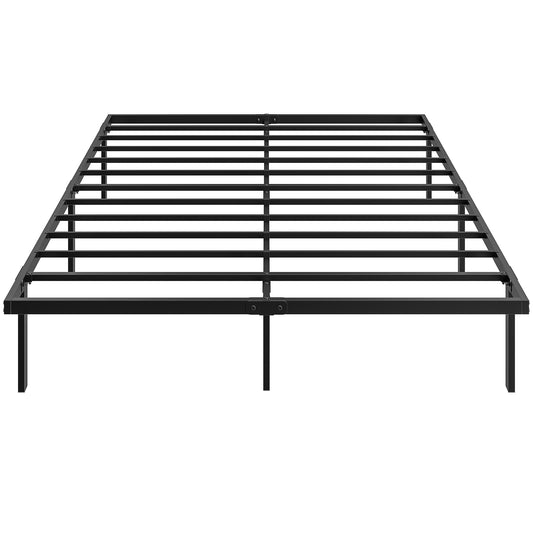 5ft King Bed Frame with Underbed Storage, 35.5 cm Height, Metal Platform Bed Frame with Steel Slat Support, Noise-Free, No Box Spring Needed, Easy Assembly, Black