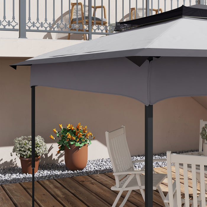 Pop up Gazebo Cover, 2-Tier Gazebo Roof Replacement for 3.25m x 3.25m Frame, 30+ UV Protection, Grey