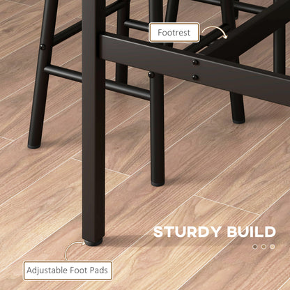 3 Piece Bar Set, Industrial Kitchen and Chair Set Rustic Brown