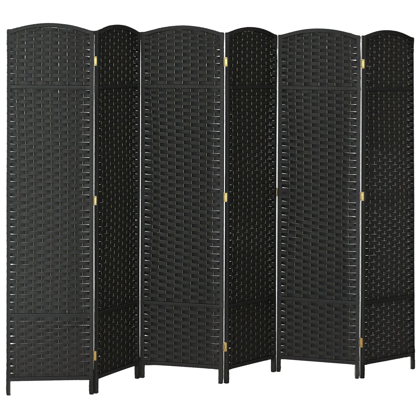 6 Panel Folding Room Divider, Privacy Screen, 240 x 170cm, Black
