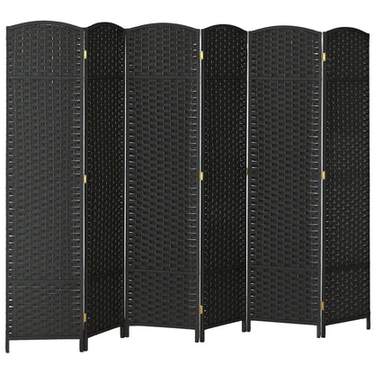 6 Panel Folding Room Divider, Privacy Screen, 240 x 170cm, Black