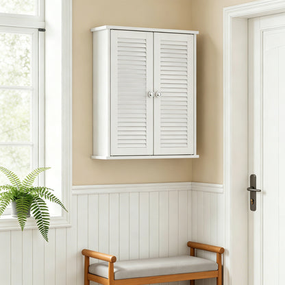 Bathroom Cabinet with Adjustable Shelf, White