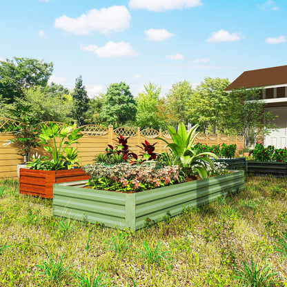 Galvanised Raised Garden Bed Metal Planter Box, Light Green