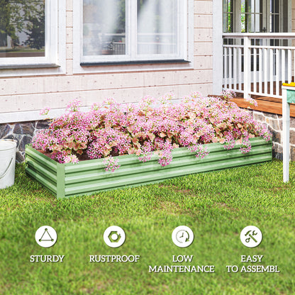 Galvanised Raised Garden Bed Metal Planter Box, Light Green