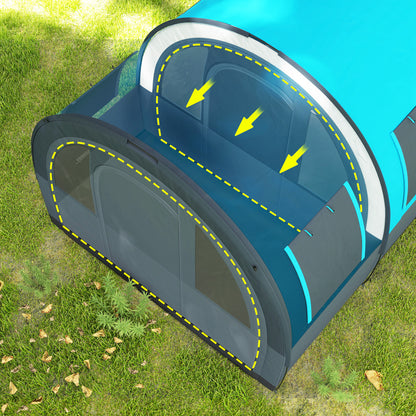 Camping Tent, 3000mm Waterproof Family Tent for 5-6 Man, Blue