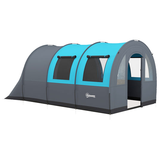 Camping Tent, 3000mm Waterproof Family Tent for 5-6 Man, Blue