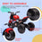 AIYAPLAY Motorcycle Design 3 in 1 Toddler Trike, Sliding Car, Balance Bike with Headlight, Music, Horn, Red