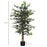 Artificial Ficus Tree in Pot, 130cm Tall Fake Plant with Lifelike Leaves and Natural Trunks, for Indoor Outdoor, Green