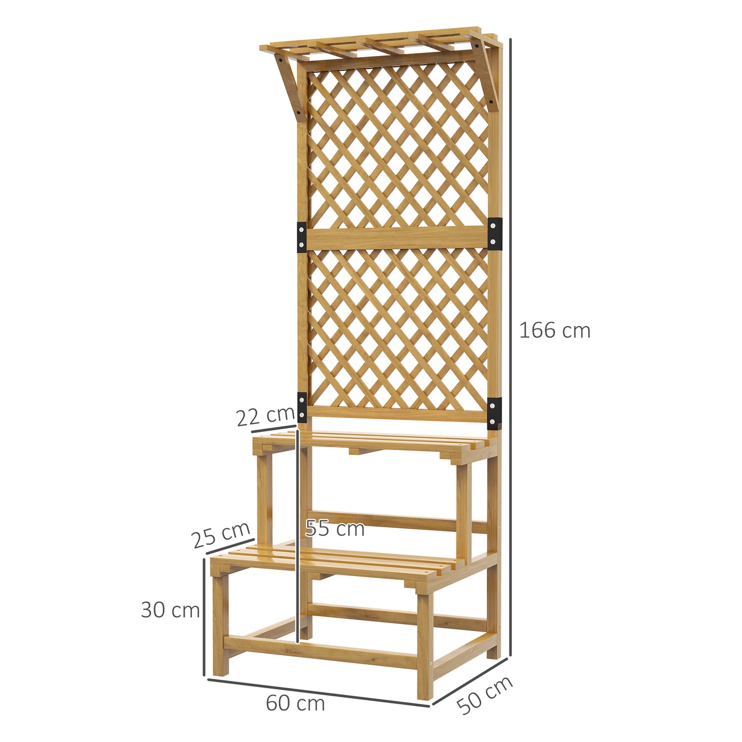 Wooden Plant Stand with Trellis for Climbing Plants, Yellow