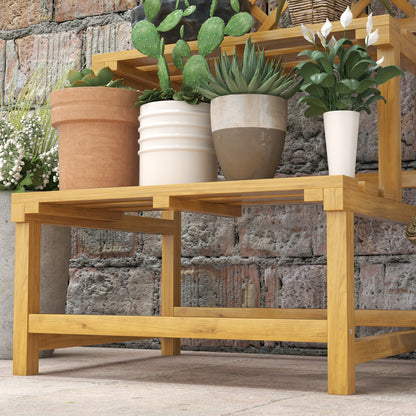 Wooden Plant Stand with Trellis for Climbing Plants, Yellow