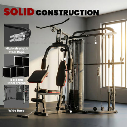 Home Gym Smith Machine with 65kg Weight Stack