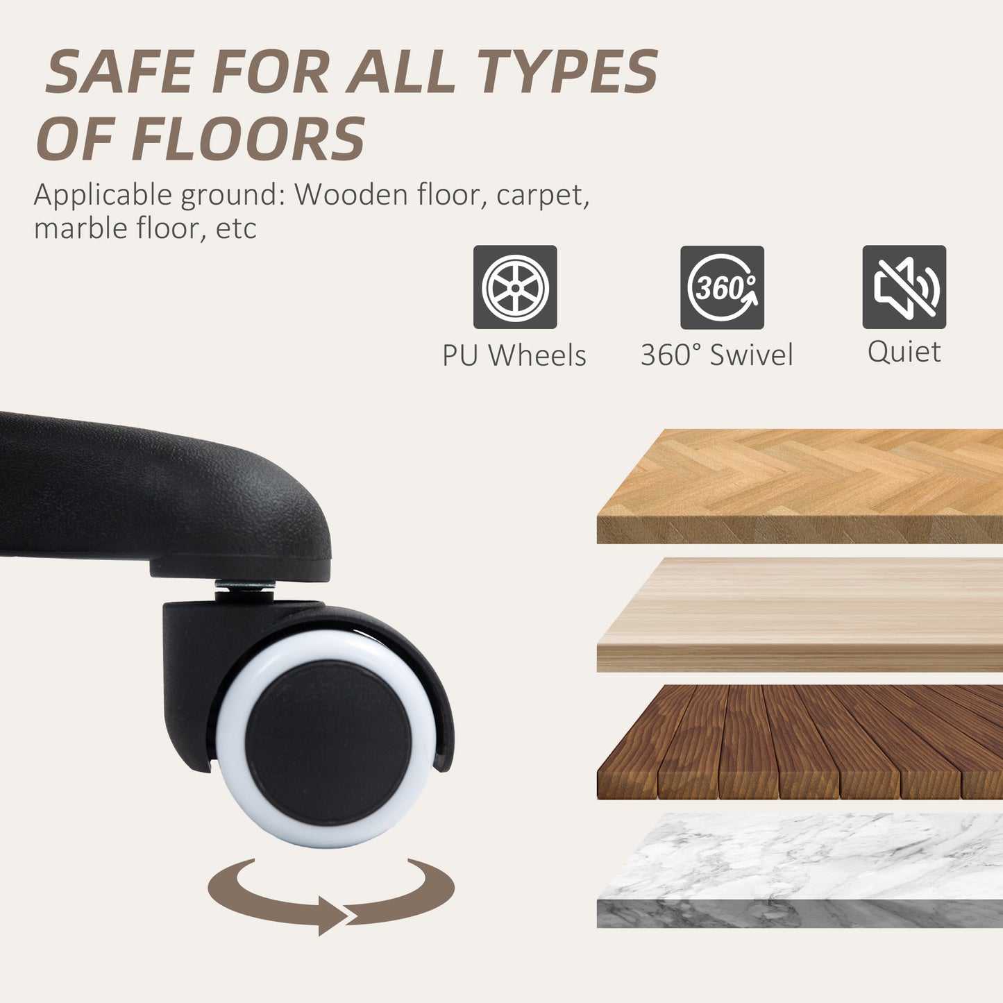 Office Chair with Rechargeable Vibration Massage, Brown