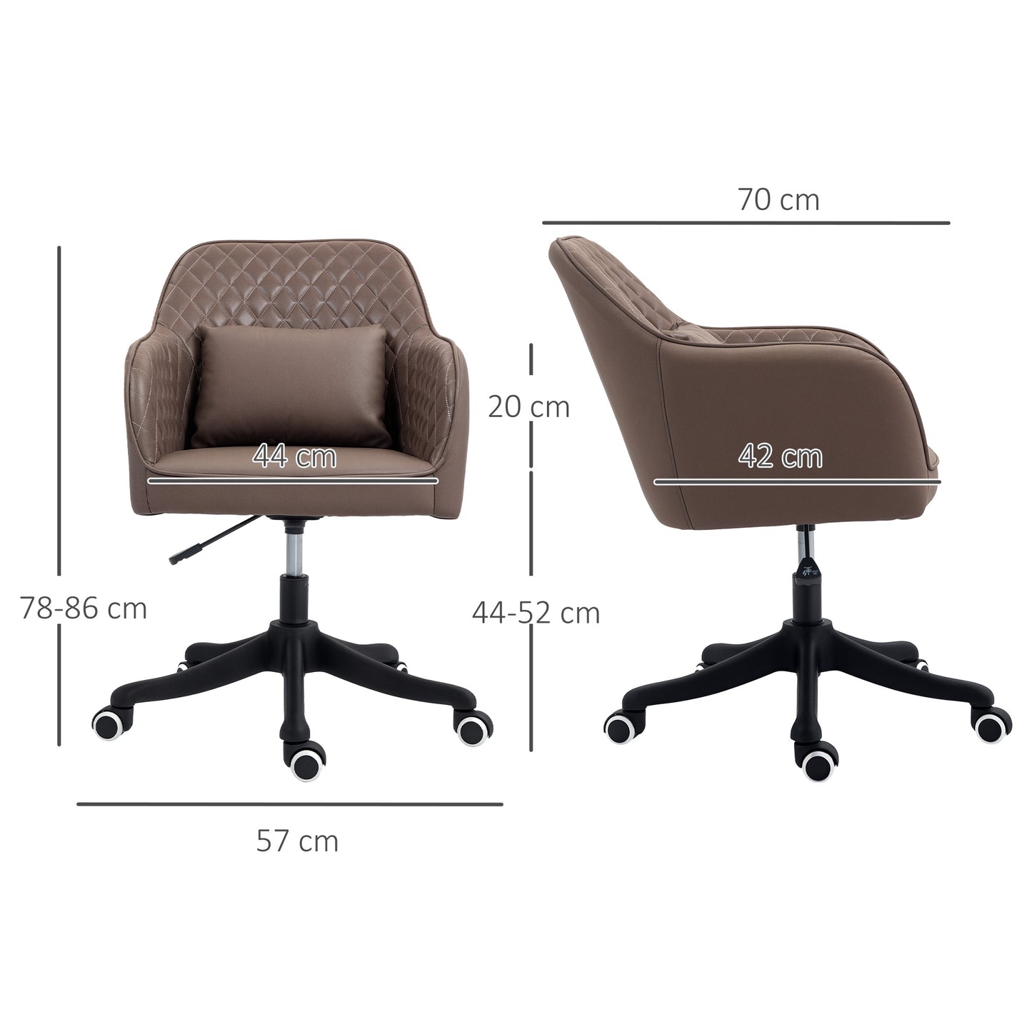 Office Chair with Rechargeable Vibration Massage, Brown