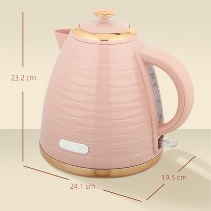 Electric Kettle, Fast Boil, 1.7L, 3kW, Swivel, Pink Ripple