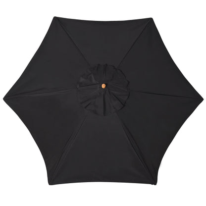 2.5m Wood Garden Parasol Sun Shade Patio Outdoor Wooden Umbrella Canopy